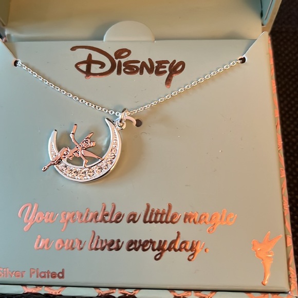 Disney Jewelry Disney Fine Silver Plated Tinker Bell Necklace New